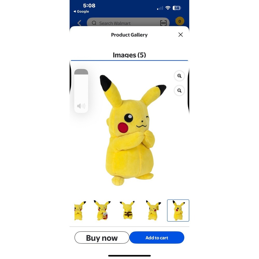 Pokemon‎ 8 Inch Plush Officially Licensed Stuffed Figure - Pikachu Winking